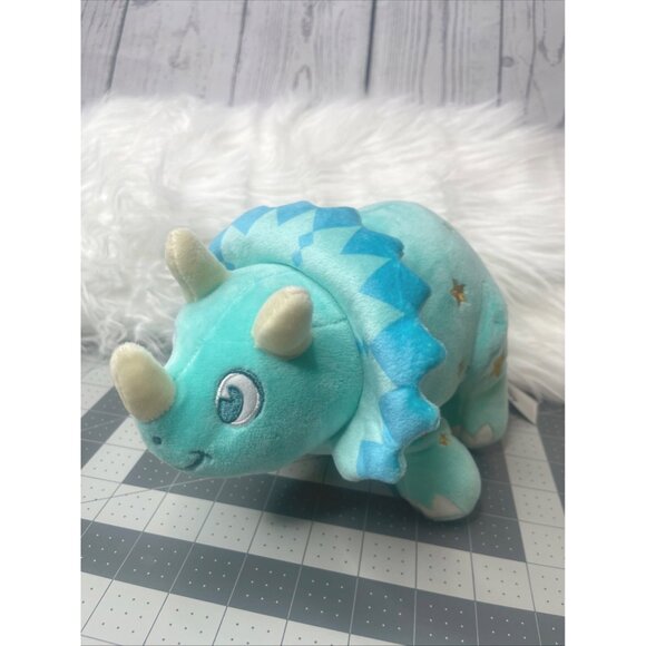 Disney Animal Kingdom Triceratops Dinosaur Plush Toy Blue Gold Stars 11 in - Picture 1 of 4